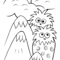 Monster Mountain Adventure Coloring Page