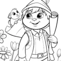 Banban’s Enchanted Garden Adventure Coloring Page