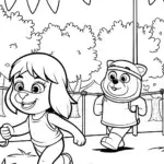 Bluey and Bingo’s Spectacular Sports Day Coloring Page