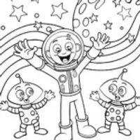 JJ’s Cosmic Dance Party Coloring Page