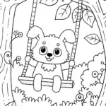 Puppy on a Swing in the Enchanted Park