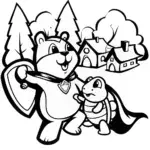 Superhero Pets in Action Coloring Page