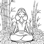 Jasmine’s Serene Zen Garden Coloring Page