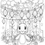 Charmander’s Festival of Fire Coloring Page