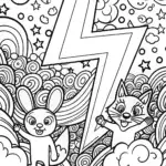 Lightning Labyrinth Adventure Coloring Page