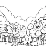Care Bears in an Enchanted Garden Coloring Page