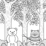 Autumn’s Cozy Campfire Coloring Page