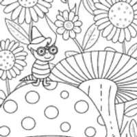The Enchanted Garden of the Caterpillar Coloring Page