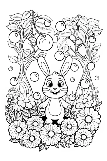 A coloring page of Banban’s Bubble Garden Adventure Coloring Page