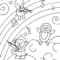 Rainbow Sky Symphony Coloring Page