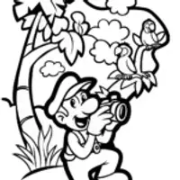 Luigi the Wildlife Photographer Coloring Page