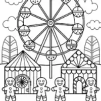 Gingerbread Carnival Extravaganza Coloring Page