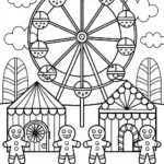 Gingerbread Carnival Extravaganza Coloring Page