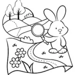 Easter Egg Treasure Map Adventure Coloring Page
