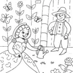 Princess and the Gardener’s Secret Coloring Page