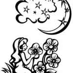 Jasmine’s Celestial Garden Coloring Page