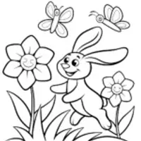Banban’s Flower Race Adventure Coloring Page