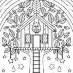 Rainbow Dreams Treehouse Coloring Page