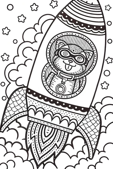 A coloring page of Lightning Rocket Ride Coloring Page
