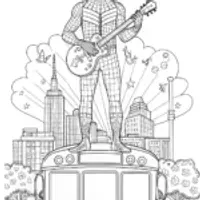 Miles Morales Music Coloring Page