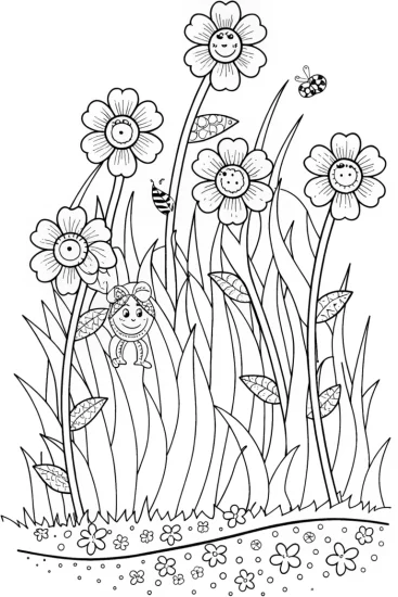 A coloring page of Jasmine’s Whimsical Flower Labyrinth Coloring Page