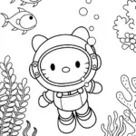 Hello Kitty’s Fantastic Underwater Adventure Coloring Page
