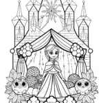 Elsa’s Enchanted Ice Castle Picnic Coloring Page