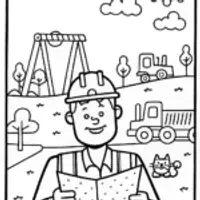 Blippi’s Creative Construction Zone Coloring Page