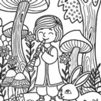 Creeper’s Melody in the Enchanted Forest Coloring Page
