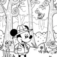 Mickey Mouse’s Forest Adventure Coloring Page