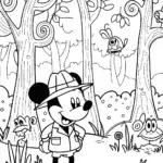 Mickey Mouse’s Forest Adventure Coloring Page