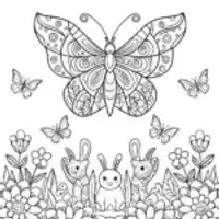 Butterfly Garden Dance Coloring Page