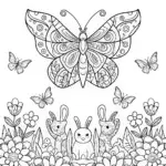 Butterfly Garden Dance Coloring Page