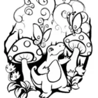 Charizard’s Magical Forest Adventure Coloring Page