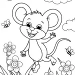 Twirls of Joy in the Flower Patch Coloring Page