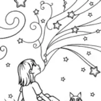 Jasmine’s Dreamy Stargazing Adventure Coloring Page