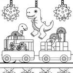 Dino Dino-mite Factory Coloring Page