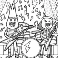 Lightning Bolt Rock Band Coloring Page