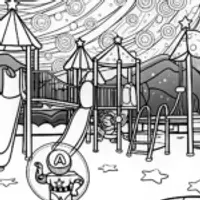 Captain America in a Galactic Playground Coloring Page