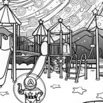 Captain America in a Galactic Playground Coloring Page