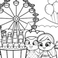 Shopkins carnival fun coloring page