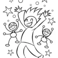 Goku’s Galactic Dance Party Coloring Page