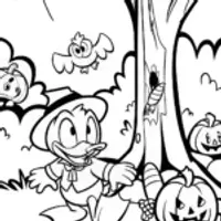 Donald Duck’s Haunted Treats Adventure Coloring Page