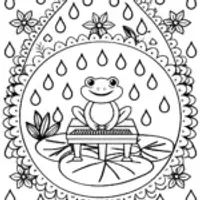 Springtime Raindrop Symphony Coloring Page