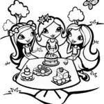 Bratz Glamourous Garden Party Coloring Page