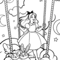 Alice’s Cloud Carousel Coloring Page
