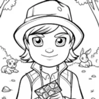 Creeper’s Treasure Hunt Coloring Page