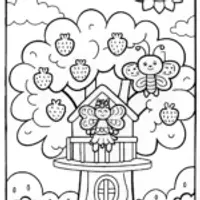Strawberry Shortcake’s Berry Dream Treehouse Coloring Page