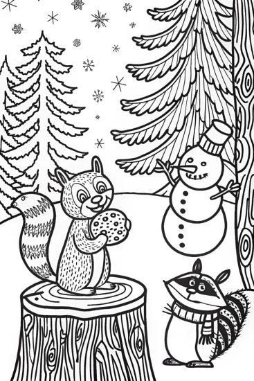 A coloring page of The Christmas Cookie Hunt Coloring Page