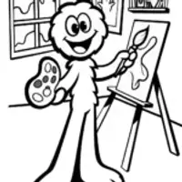 Huggy Wuggy’s Art Studio Adventure Coloring Page
